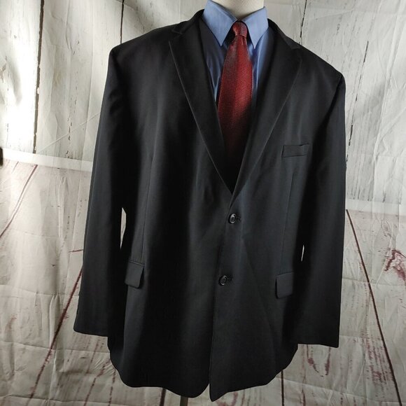 Pronto Uomo B&T 58L Wool Blend 2 Button Black Suit Jacket - Picture 7 of 14